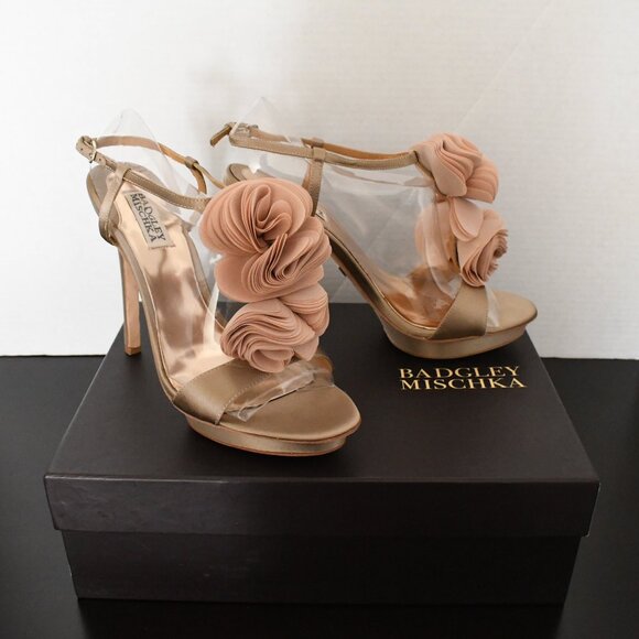 Gorgeous Badgley Mishka platform heels with flower detail; Women's Size 9 (US) - Picture 5 of 9